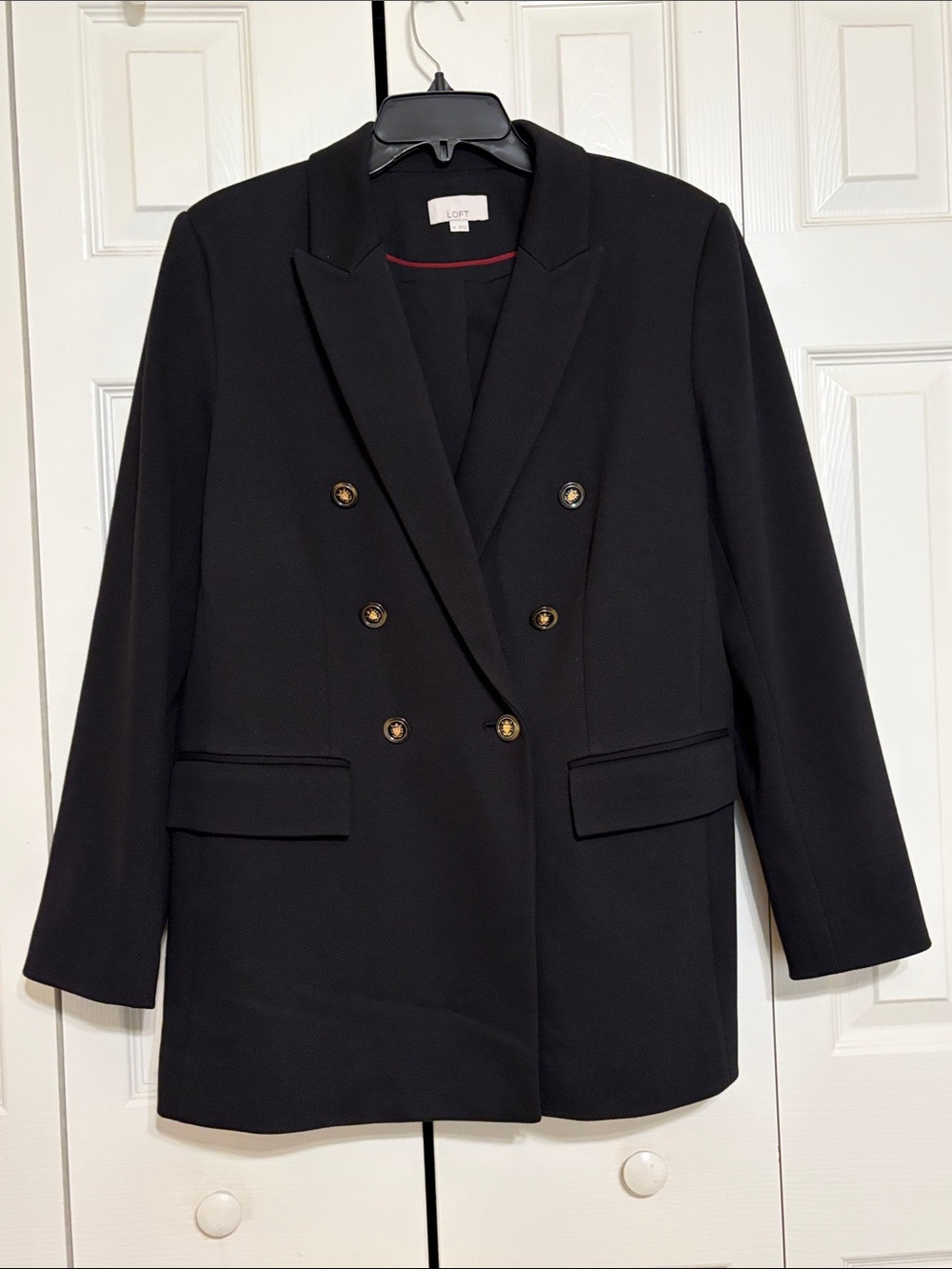 LOFT Women's Double-Breasted Black Blazer Coat - Size 14 - Excellent condition